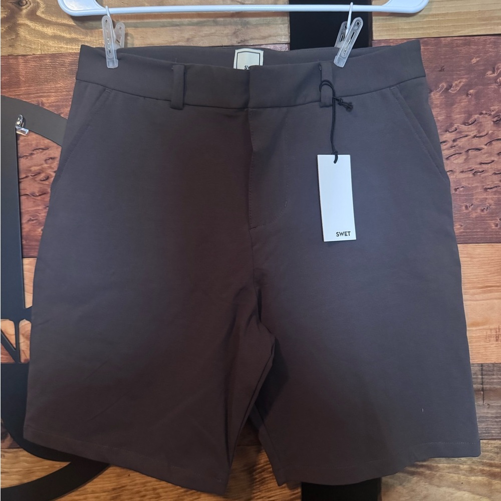 SWET Men's Tan Flat Front Shorts